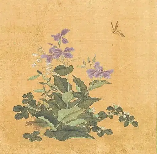 五代后蜀长春花鸟册花卉