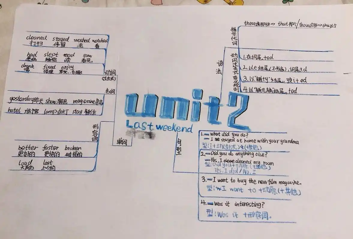六年级下册英语 第二单元思维导图