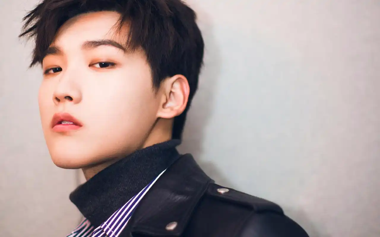 邢昭林青春帅气皮衣写真高清壁纸