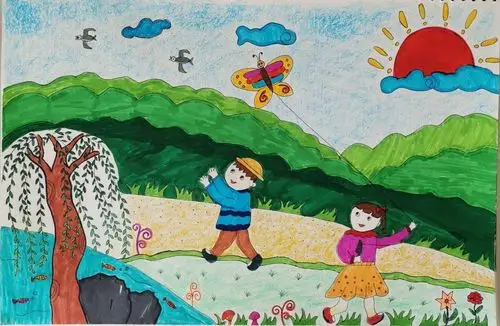 新洲区《画春天》绘画微画展