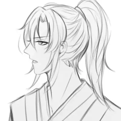 男头 二次元 黑白