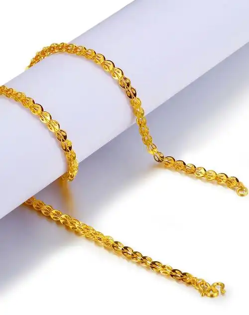 千足金黄金项链 凤尾链