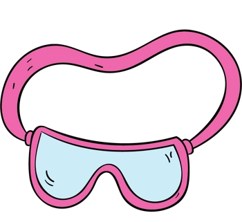 卡通手绘泳镜png