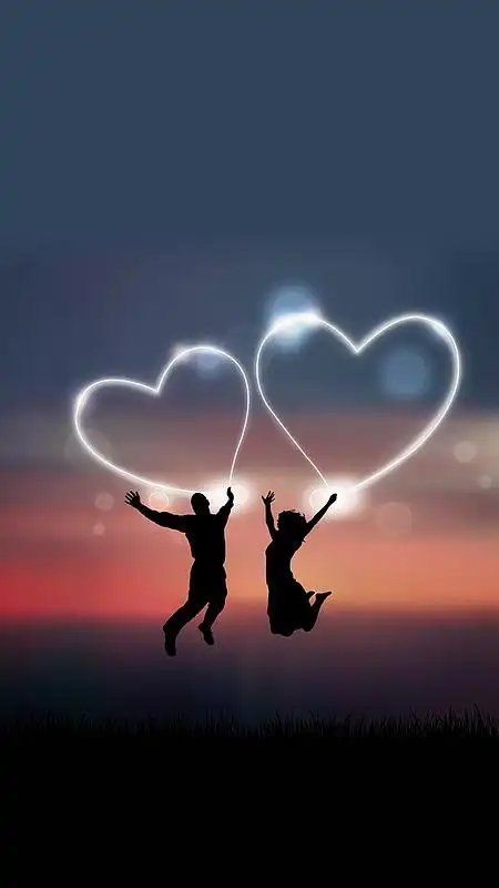 背景图psdjpg浪漫七夕情人节宣传海报背景素材jpg简约手绘情侣背景