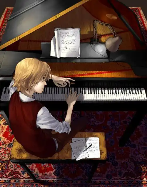 有没有动漫的帅哥在弹钢琴的图片,越多越好