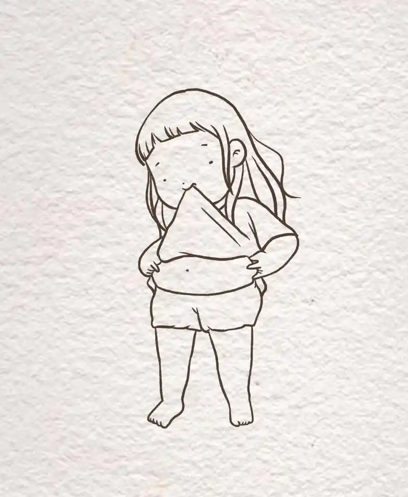 小胖叽简笔画系列 | art_illustration 93姐妹们一定要一大早称体重