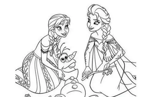艾莎和安娜冰雪奇缘简笔画作品欣赏