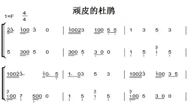 顽皮的杜鹃 钢琴简谱 小学幼儿 简单版 带试听 赠五线谱指法 下载