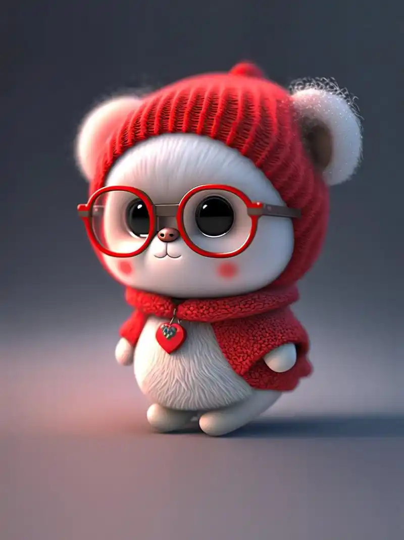 红色q版小熊猫来了 #ai# #al绘画# #可爱# #熊猫# #插画##壁纸##手办