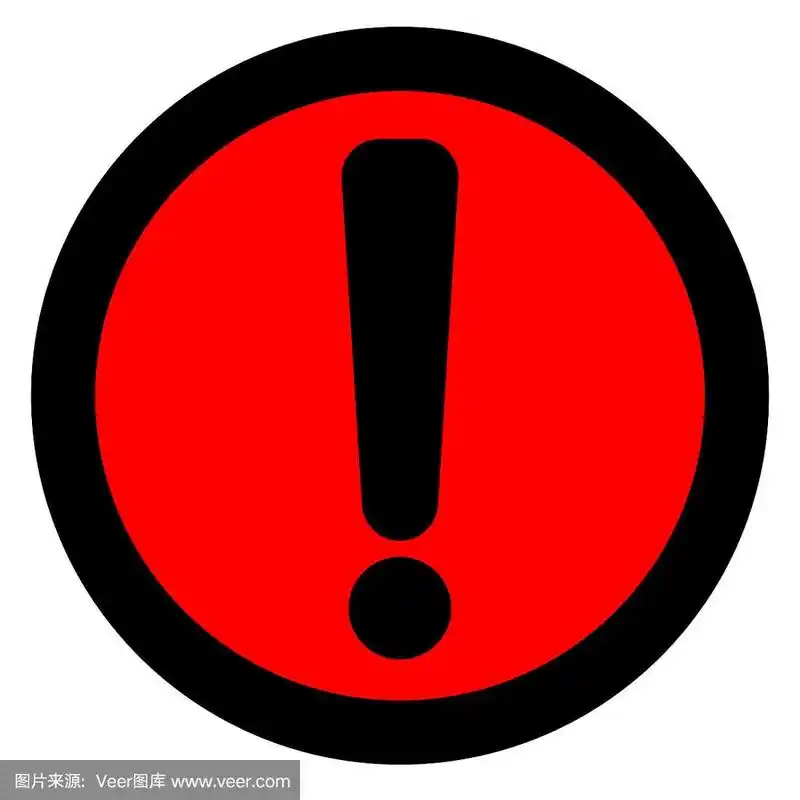 红色背景圈内的感叹号.矢量图标