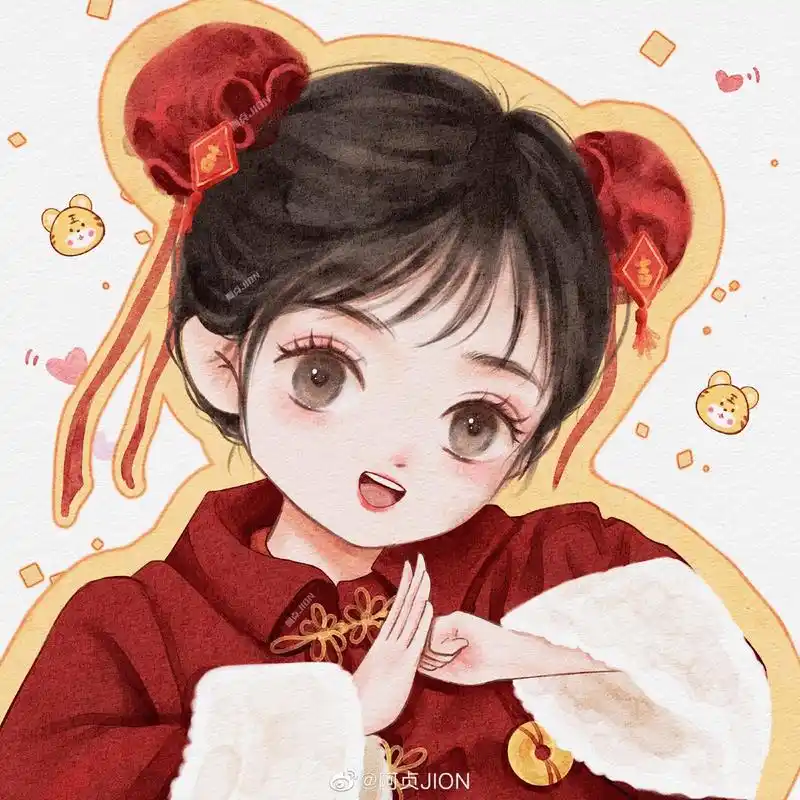 2022虎年闺蜜情侣头像合集,喜庆又可爱,快和好闺蜜换上吧