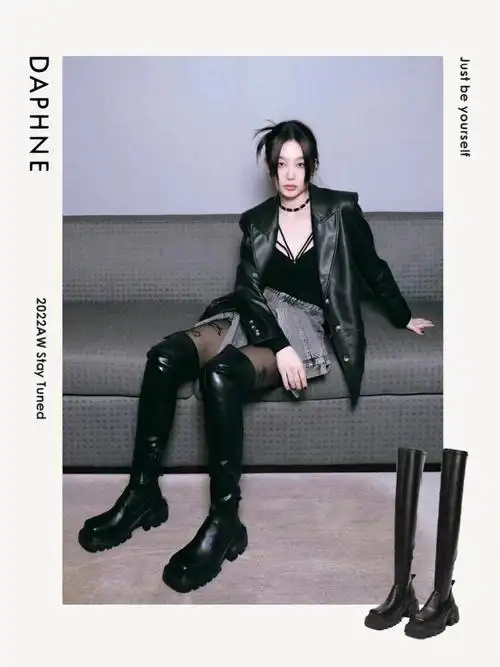 daphne徐梦洁上脚方糖过膝靴2代