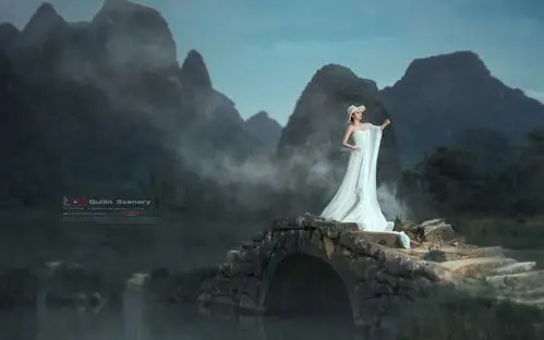 桂林山水环境人像