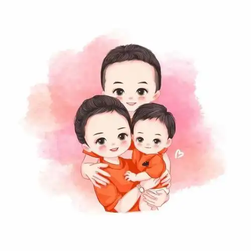 心态决定命运,头像改变运气,一家三口微信头像