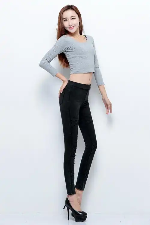 旭冲2015冬季新女裤加绒加厚仿牛仔外穿打底裤女长裤大码弹力靴裤女