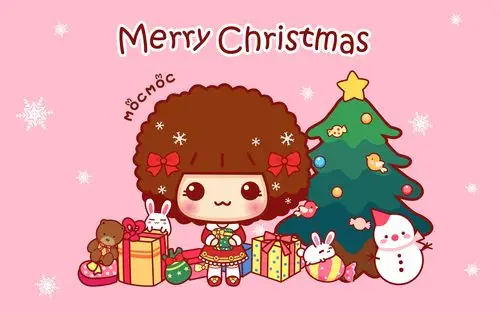 mocmoc摩丝摩丝圣诞节主题卡通图片桌面壁纸