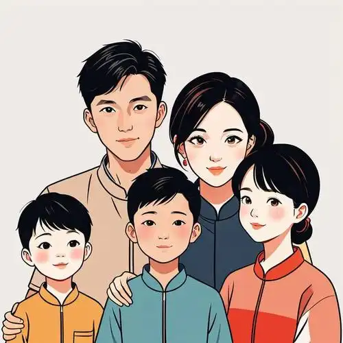 亲子头像|五口之家的创意专属头像