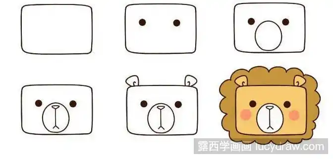 长方形变动物简笔画