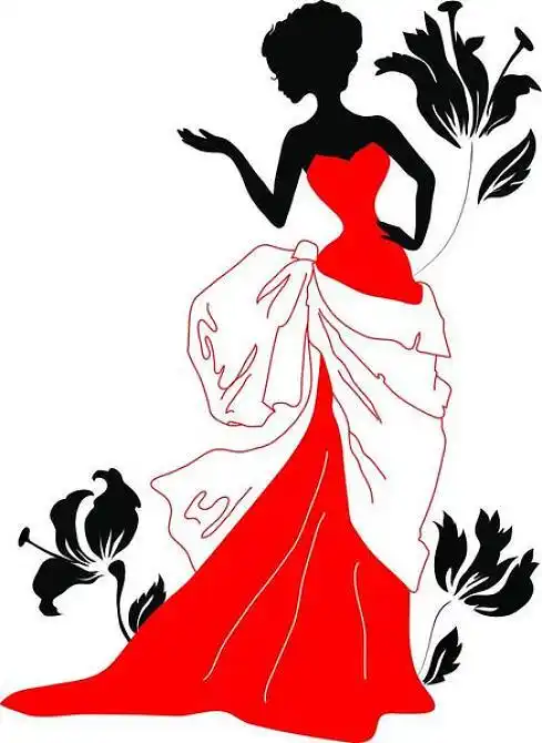 美女_剪影_图片素材