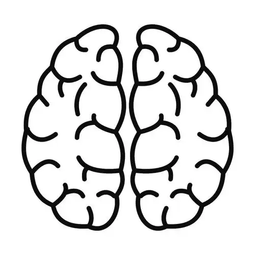 概述大脑神经元矢量图标,用于在白色背景上隔离的 i>网 /i> i>页 /i>