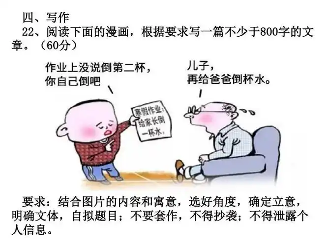 高三漫画作文"假期作业"写作指导