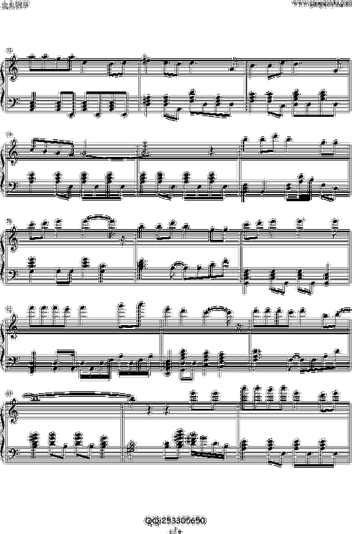 怨苍天变了心 完整版 方季惟 钢琴谱 五线谱