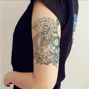 八旗赵子龙赵云花臂纹身贴男女手臂防水逼真持久个性腿部刺青贴纸