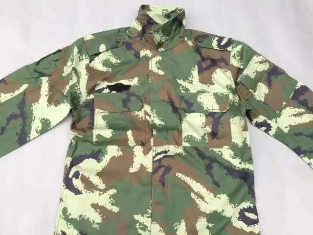经典早期斜纹布料大花迷彩服套装 橄榄绿迷彩服套装