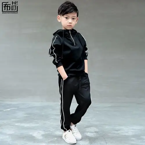 童装男童秋装2017新款套装儿童潮男孩春秋卫衣运动纯色小孩衣服潮