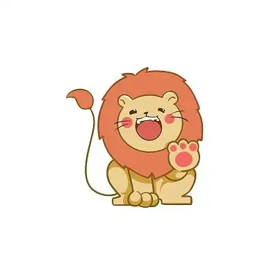 狮子打招呼卡通狮子元素可爱小狮子png素材