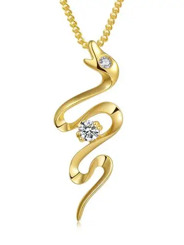 爱度doido珠宝专场 doido 新品首发18k黄金钻石吊坠生肖系列-蛇 品牌