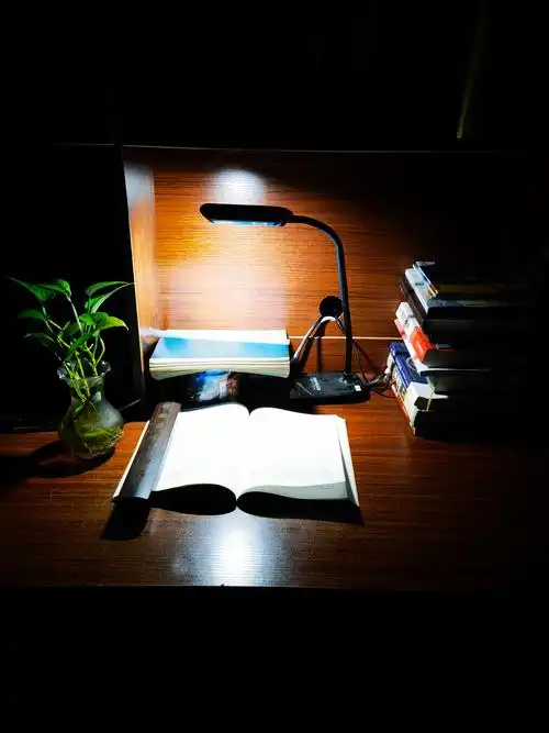 独处读书阅读书房台灯夜晚