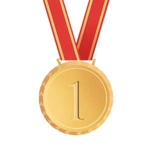 红色带子第一名奖牌