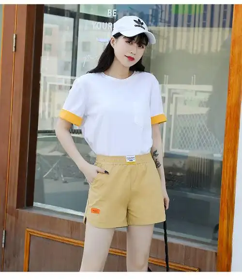 ache lips 中学生中考体育短裤女生体考运动裤白色运动短裤女夏宽松