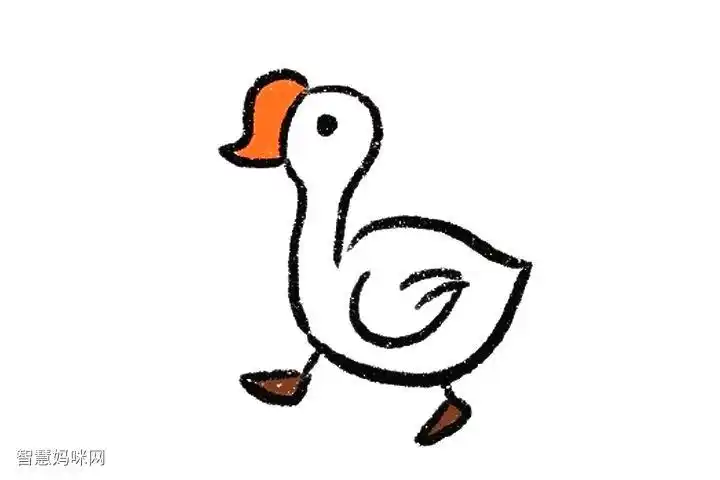 可爱大白鹅怎么画 - 智慧妈咪网