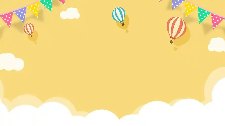 六一儿童节舞台背景黄色卡通六一61儿童节简约欢乐彩旗云朵视频背景