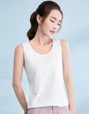 娇白蔷欢2018夏季新款上衣纯色宽松内搭白色无袖吊带背心女外穿棉