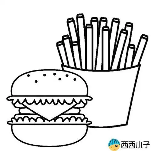 汉堡薯条简笔画汉堡薯条简笔画图片大全集