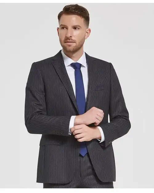 judger庄吉断码特价款商务正装条纹西装男上衣981羊毛轻绒面男士西服