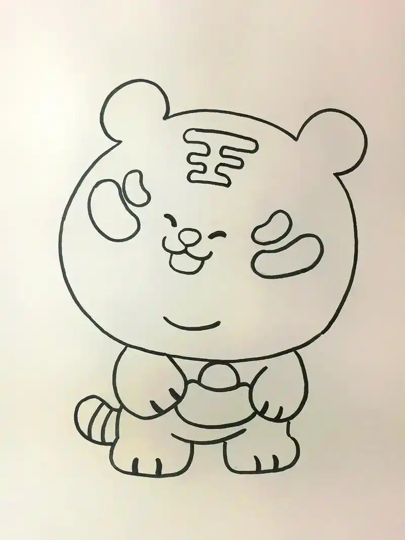 又画小老虎#抖音图文来了 #简笔画 #创作灵感 #毛茸茸 # - 抖音