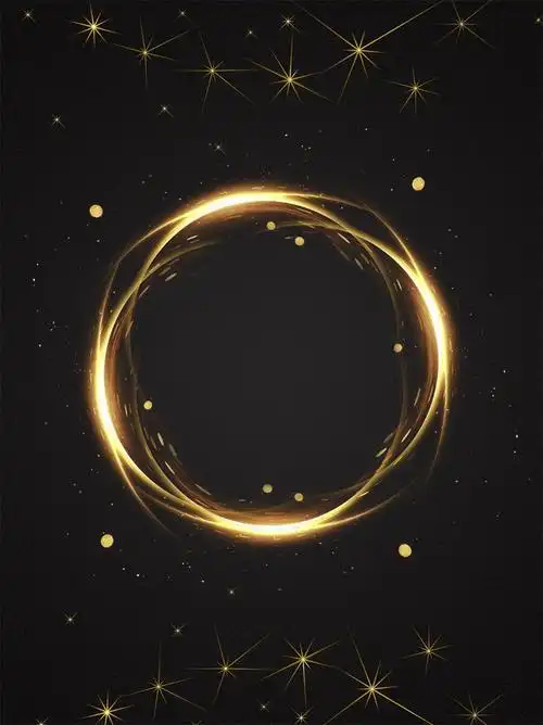 金色闪光圆圈发光素材黑色背景psd模板下载-86素材网