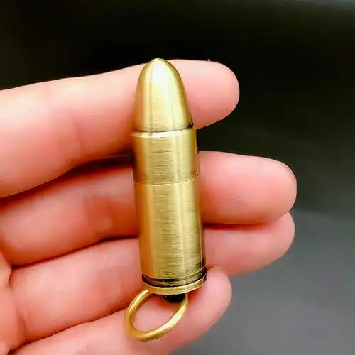 弹壳打火机迷你壳煤油打火机创意铜质个性复古袖珍金属砂轮钥匙扣点烟