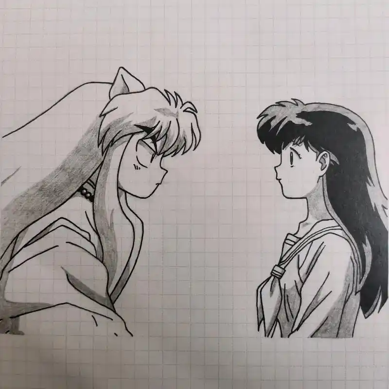犬夜叉戈薇 可可爱爱小情侣的日常06#犬夜叉 #绘画  - 抖音