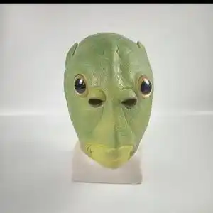 头胶套鱼怪舞会动物恶搞雕沙o万圣节兽恐怖萌外星人头套面具绿鱼
