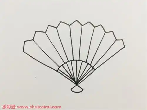 扇子简笔画怎么画漂亮彩色