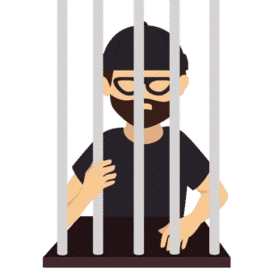 囚犯被押送进监狱.