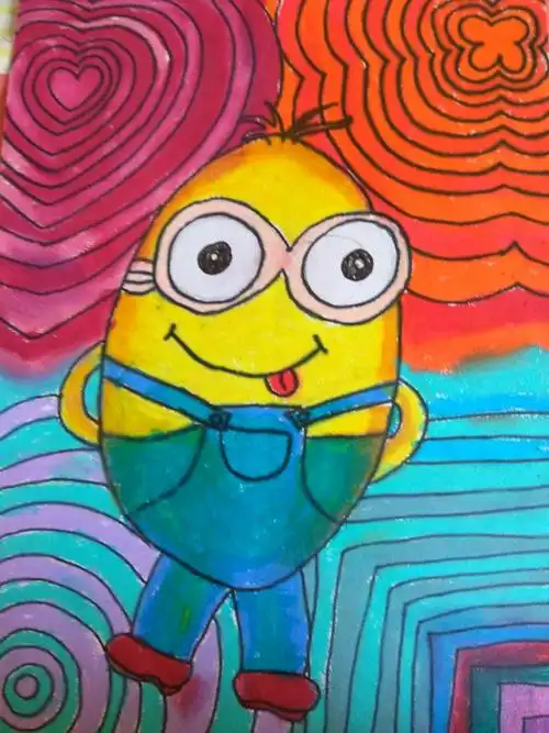 宁宁二年级下学期画画集锦,这些画都运用了渐变涂色法