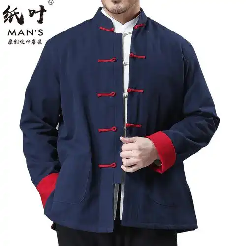 suntek中国风男装唐装春秋冬季长袖外套中式青年上衣棉汉服男士中老年