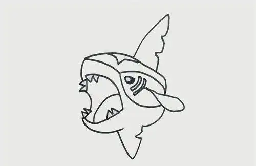 巨齿鲨饥饿鲨简笔画