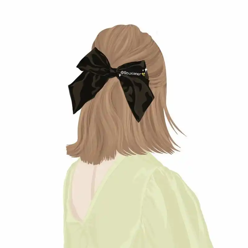 短发气质女生背影头像